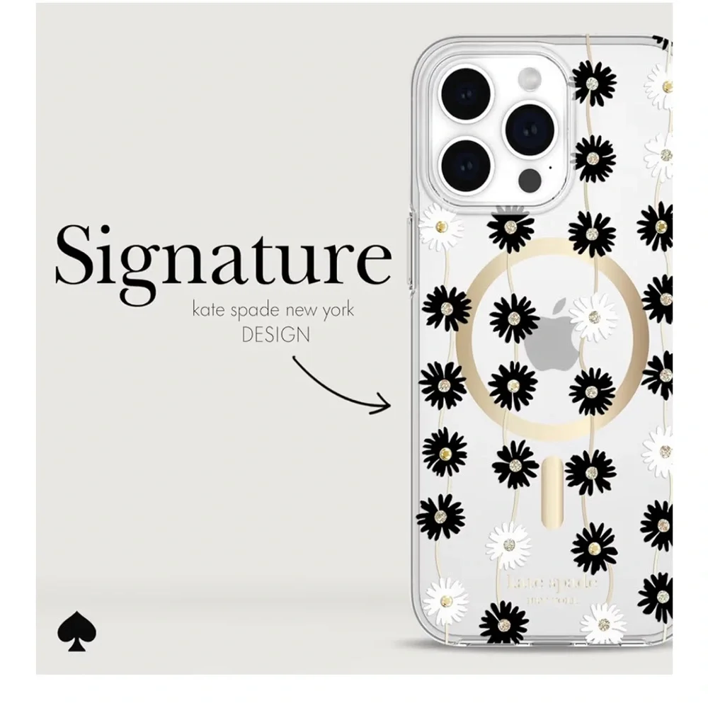 Kate Spade iPhone 14 Pro Max Protective MagSafe Case -Pink/White Floral‎ D13